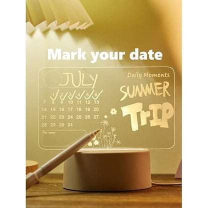 GlowNote LED Message Board Reusable Note & Calendar