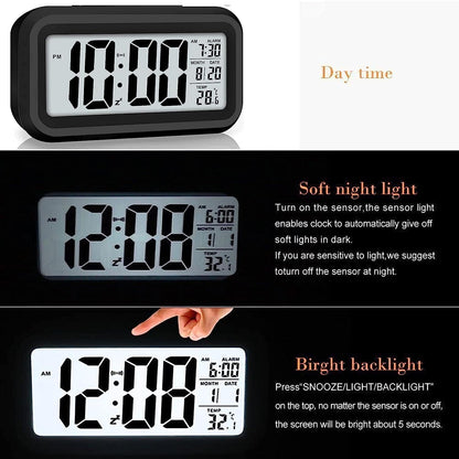 Digital LCD Alarm Clock with Backlight (1 Pc)