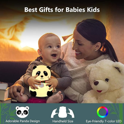 Rechargeable Silicone Panda Night Light for Kids | 7-Color LED Changing Lamp